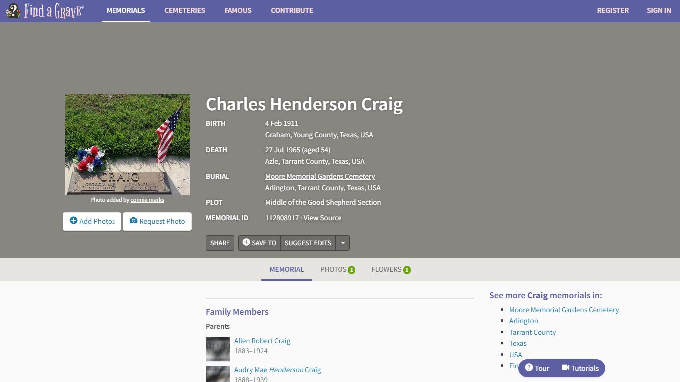 Charles Henderson Craig (1911-1965) - Find a Grave Memorial