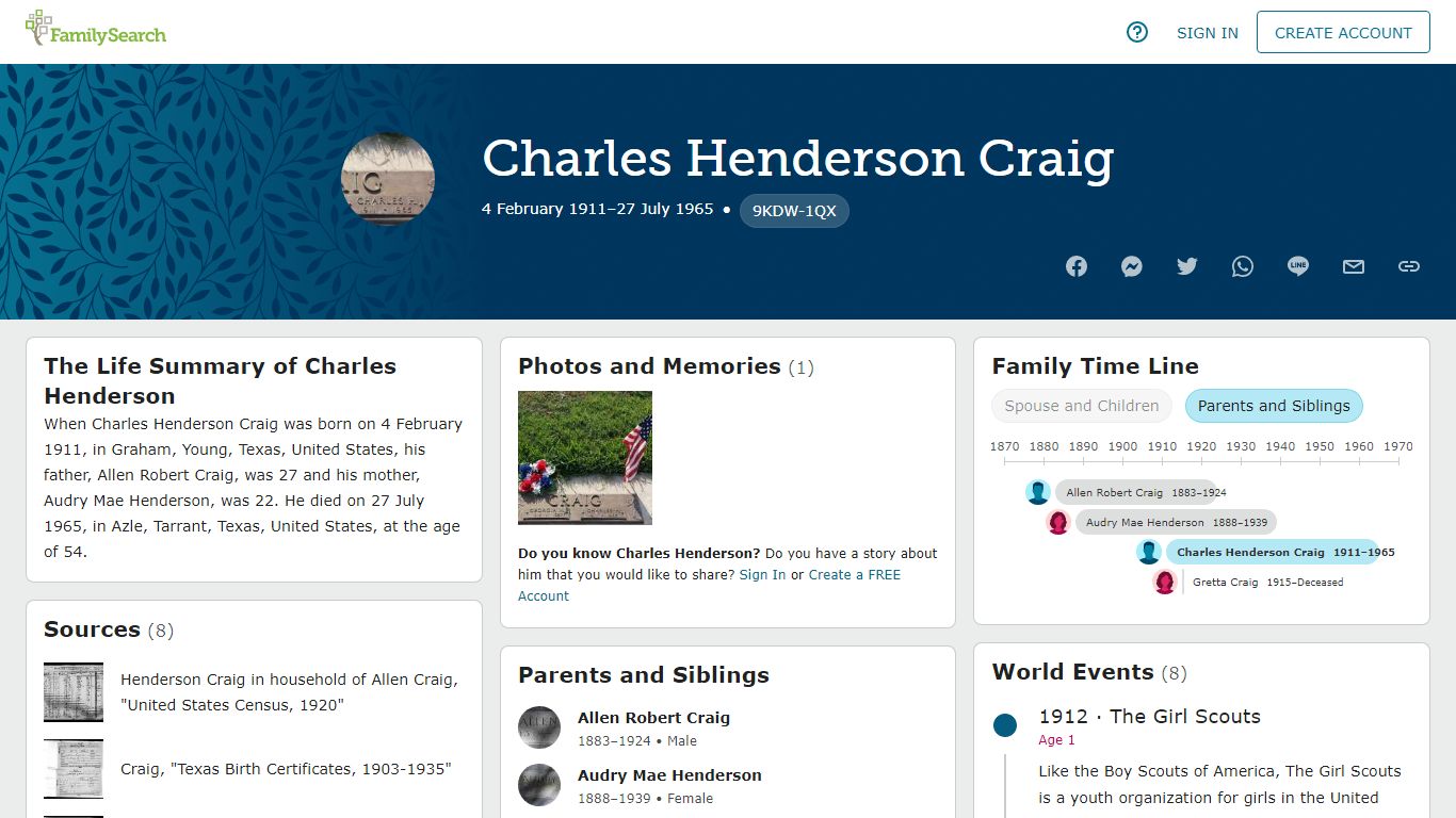 Charles Henderson Craig (1911–1965) • FamilySearch